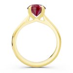 Trellis Solitaire ruby Engagement Ring side profile