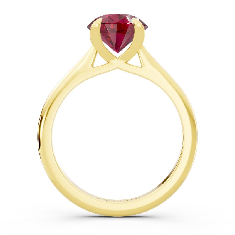 Trellis Solitaire ruby Engagement Ring side profile