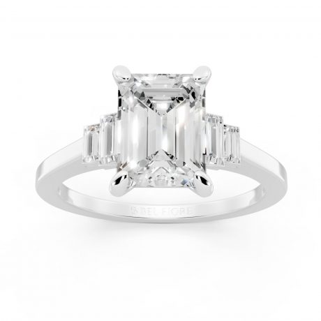 Bezel Set Three Stone Engagement Ring