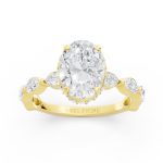 Ballerina Inspired Solitaire Engagement Ring in yellow gold, front view