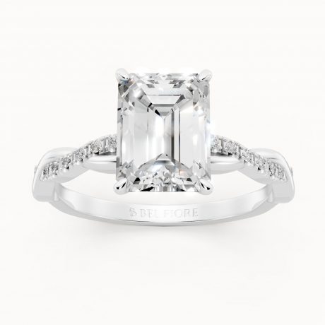 Radiant Shoulder Set Solitaire Ring