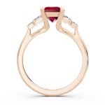 Classic Five Stone ruby Engagement Ring side profile
