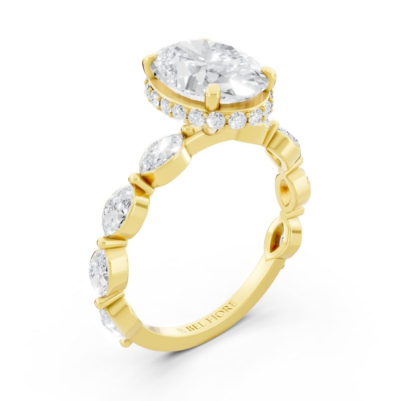 Ballerina Inspired Solitaire Engagement Ring top view