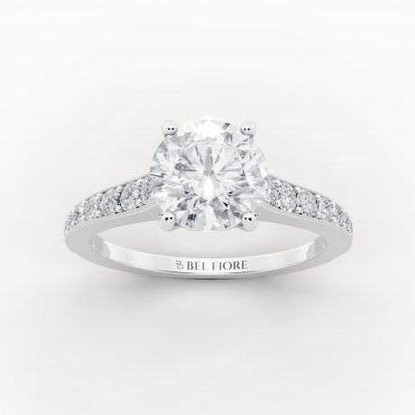 Milgrain Edge Tapered Shoulder Engagement Ring