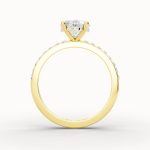 Pavé Diamond Band Engagement Ring side profile