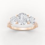 Minimal Four Claw Solitaire Engagement Ring in yellow gold, front view