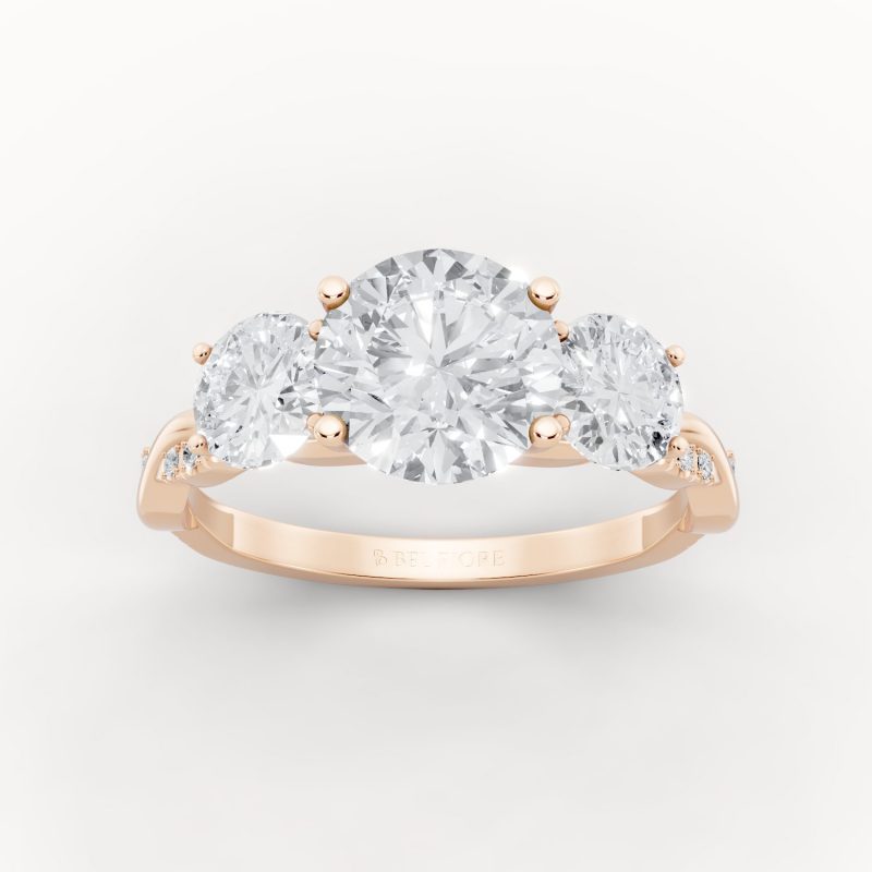 Minimal Four Claw Solitaire Engagement Ring in yellow gold, front view