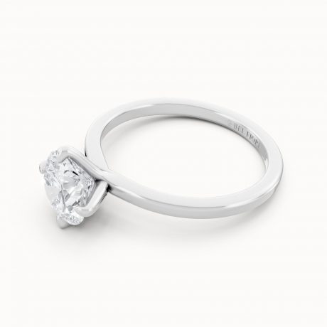Modern Sculpted Solitaire Engagement Ring, white gold, side view