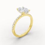 Pavé Diamond Band Engagement Ring top view