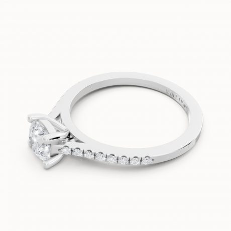 Pavé Side Diamond Solitaire Engagement Ring