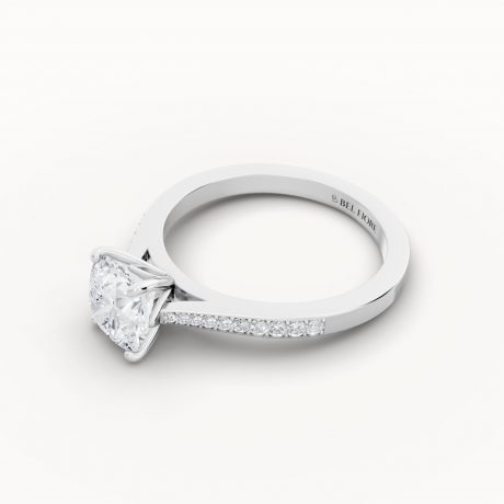 Delicate Tapered Side Diamond Engagement Ring
