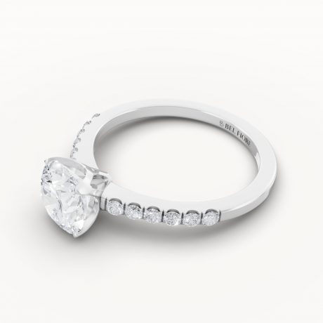 Floral Side Stone Engagement Ring