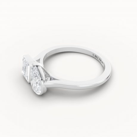 Refined Toi et Moi Engagement Ring, white gold, size view