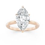 Refined Single Stone Engagement Ring in rose gold, front view
