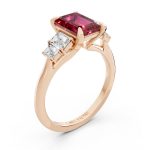 Classic Five Stone ruby Engagement Ring top view
