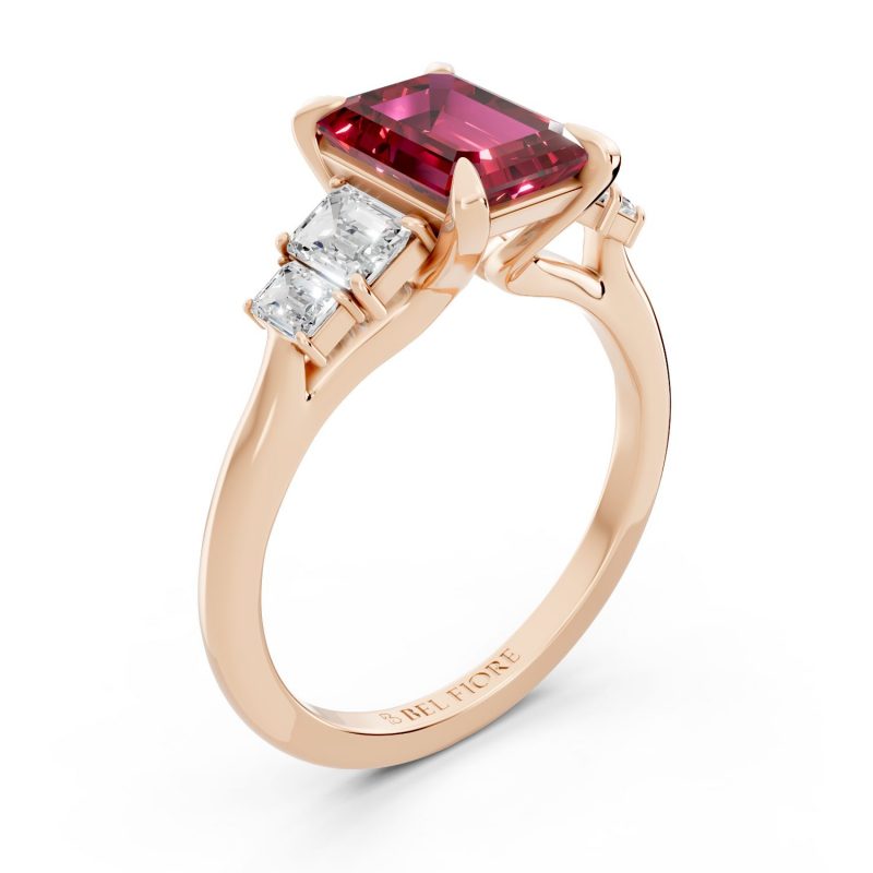 Classic Five Stone ruby Engagement Ring top view
