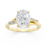 Melody Twist Solitaire Engagement Ring in yellow gold, front view