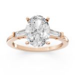 Modern Sculpted Twist Engagement Ring in rose gold, front view