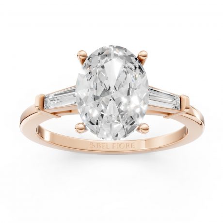 Modern Sculpted Twist Engagement Ring in rose gold, front view