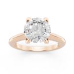 Cathedral Solitaire white Engagement Ring in rose gold, front view