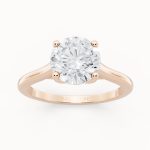 Modern Sculpted Solitaire Engagement Ring in rose gold, front view
