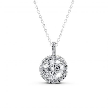 Round Halo Diamond Pendant