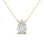 Pear Shape Diamond Pendant in yellowgold, front view