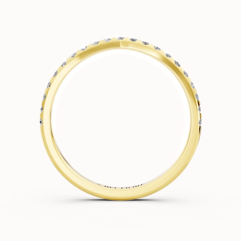 V-Shaped Diamond Wedding Band side profile