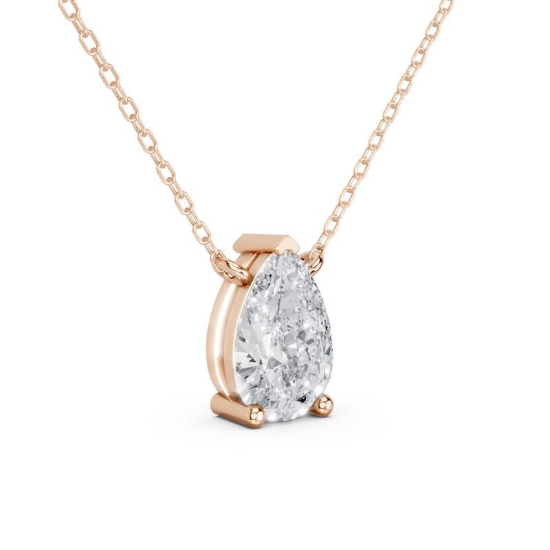 Pear Shape Diamond Pendant side profile