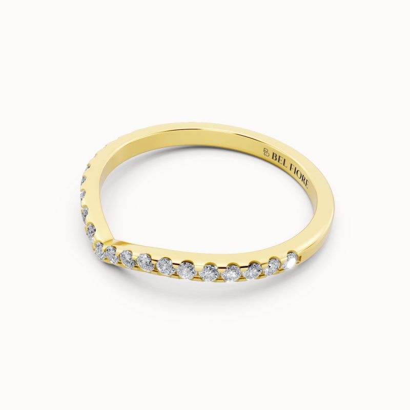 V-Shaped Diamond Wedding Band top view
