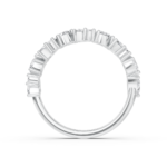 Scattered mixed-cut diamond wedding band side profile, white gold
