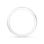 Flush-set diamond wedding ring in white gold, front view