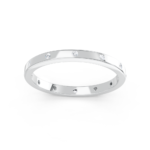 Flush-set diamond wedding ring in white gold, top view