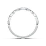 Infinity twist pavé diamond wedding ring in white gold, side profile