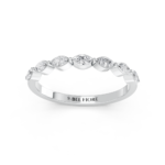 Marquise diamond wedding ring in white gold, front view