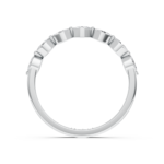 Marquise diamond wedding ring in white gold, side profile