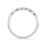 Pear diamond wedding ring in white gold, side profile