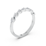 Pear diamond wedding ring in white gold, top view