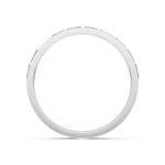 Baguette diamond wedding ring in white gold, side profile