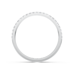 Micro pavé diamond wedding ring in white gold, side profile