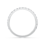 French-set diamond wedding ring in white gold, side profile
