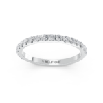 French-set diamond wedding ring in white gold, front view