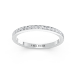 Channel-set diamond wedding ring in white gold, front view