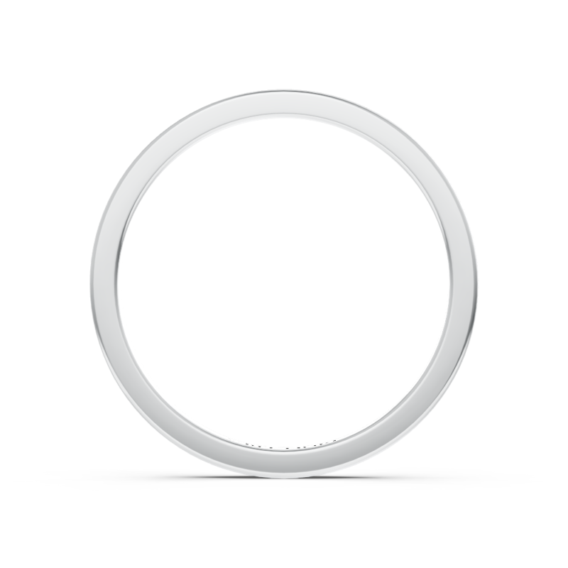 Channel-set diamond wedding ring in white gold, side profile