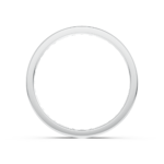 Round and baguette eternity diamond wedding ring in white gold, side profile