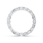Princess cut eternity diamond wedding ring in white gold, side profile