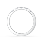 Bar-set diamond wedding ring in white gold, side profile
