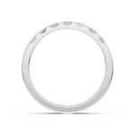 Bar-set princess cut diamond wedding ring in white gold, side profile