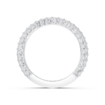 Knife-edge pavé diamond wedding ring in white gold, side profile